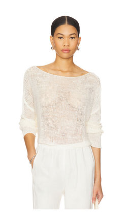 Enza Costa - Linen Open Knit Bateau Sweater