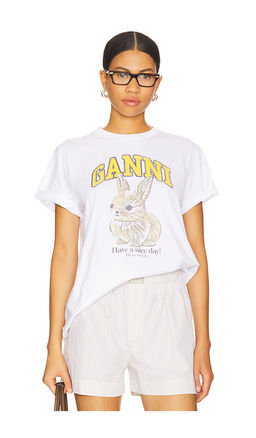 Ganni - Basic Jersey Baby Bun Relaxed T- Shirt