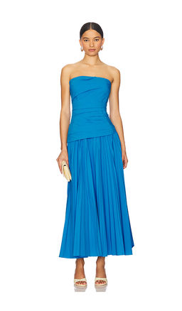 SIMKHAI - Arie Strapless Bustier Midi Dress