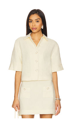 SIMKHAI - Khloe Short Sleeve Button Down Top