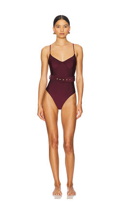 SIMKHAI - Noa Belted Bustier One Piece Swimsuit
