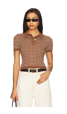 Lovers and Friends - Camelia Stripe Short Sleeve Polo