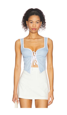 MORE TO COME - Amelie Tie Front Top