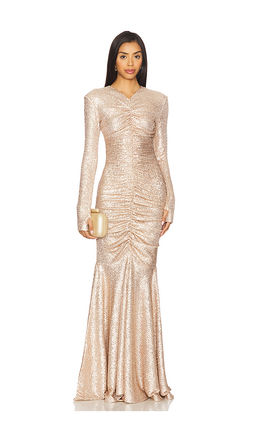 Norma Kamali - Long Sleeve Fishtail Gown