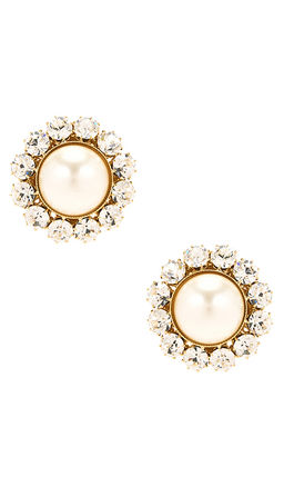 Rowen Rose - Pearl And Strass Earrings