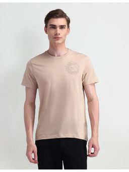 Arrow Newyork - Mens Beige Typography T-Shirt