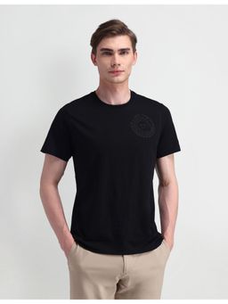 Arrow Newyork - Mens Black Typography T-Shirt