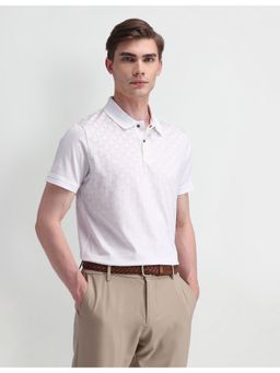 Arrow Newyork - Mens White Geometric Polo T-Shirt