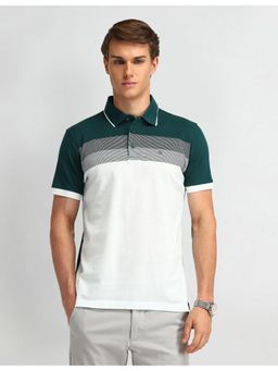 Arrow - Mens White Colorblock Polo T-Shirt