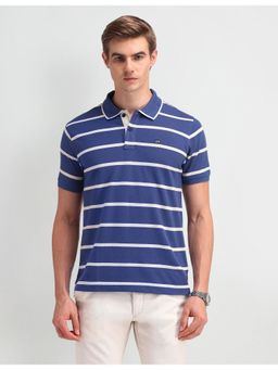 Arrow Sports - Mens Blue Stripes Polo T-Shirt