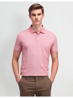 Arrow Sports - Mens Pink Printed Polo T-Shirt