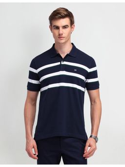Arrow Sports - Mens Blue Stripes Polo T-Shirt