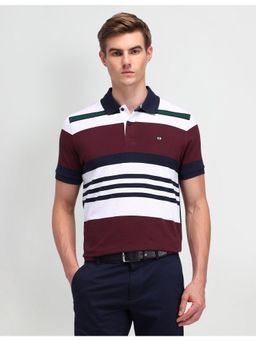 Arrow Sports - Mens Red Stripes Polo T-Shirt