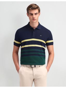 Arrow Sports - Mens Blue Stripes Polo T-Shirt