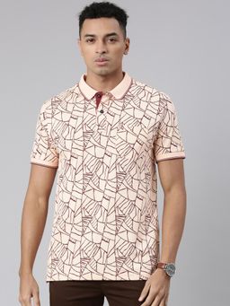 Classic Polo - Classic Mens Polo Neck Cotton Blend T-Shirt Beige