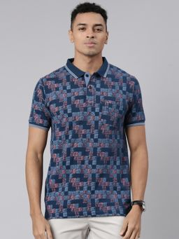 Classic Polo - Classic Mens Polo Neck Cotton Blend T-Shirt Blue