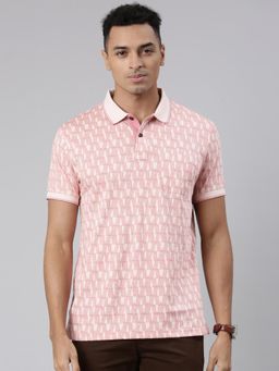 Classic Polo - Classic Mens Polo Neck Cotton Blend T-Shirt Peach