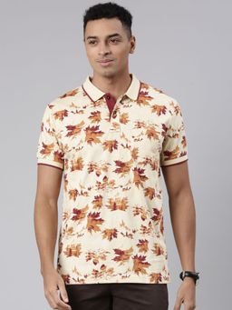 Classic Polo - Classic Mens Polo Neck Cotton Blend T-Shirt Beige