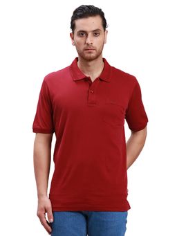 ColorPlus - Classic Fit Solid Dark Maroon Polo T-Shirt