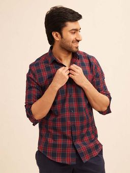 The Bleu Label - Mens Casual Full Sleeves Collar Neck Shirt Multi-Color