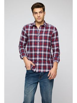FREAKINS - Red Heritage Mens Long Sleeve Check Shirt