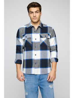 FREAKINS - Classic Blue Flap Mens Check Shirt