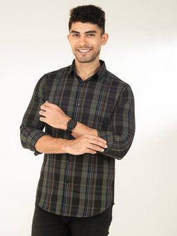 The Bleu Label - Mens Casual Full Sleeves Shirt Green