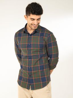 The Bleu Label - Mens Casual Full Sleeves Shirt Green