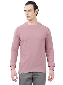 Cantabil - Men Pink Self Design Winter Wear Sweatshirt