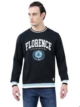 Cantabil - Men Navy-Blue Printed Casual Winter Wear Sweatshirt