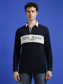 Pepe Jeans - Blue Colour Block Rugby Polo T-Shirt