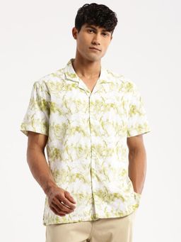 SHOWOFFFF - Mens Short Sleeves Abstract White Shirt