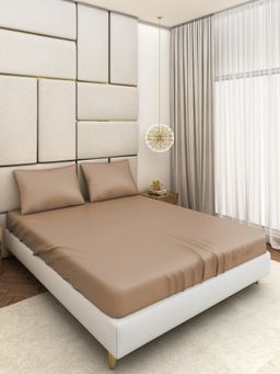 SEEVO - Satin 400 TC Bedsheet Beige (King)