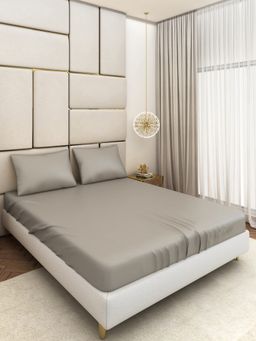 SEEVO - Satin 400 TC Bedsheet Dark Grey (King)