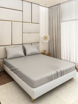 SEEVO - Satin 400 TC Bedsheet Light Grey (King)