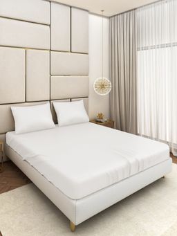 SEEVO - Satin 400 TC Bedsheet White (King)