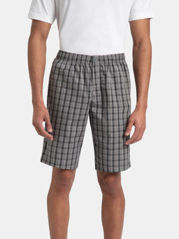 Jockey - 9005 Men Super Combed Checkered Bermuda - Quiet Shade Grey