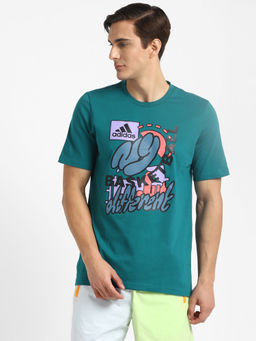 adidas - Ny Hoops Tee Teal Basketball T-shirts