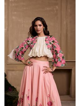 CHANDRIMA - Ivory Rose Bolero Jacket