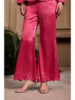 CHANDRIMA - Fuchsia Cutwork Bell Bottom Style Pant