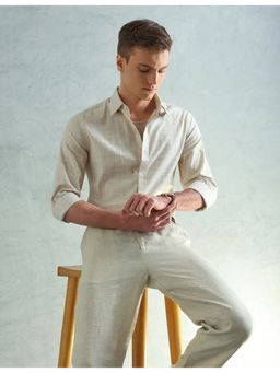 Arrow Newyork - Beige Men Smart Slim Fit Checked Shirt