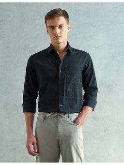 Arrow Newyork - Green Men Smart Slim Fit Geometric Printed Shirt