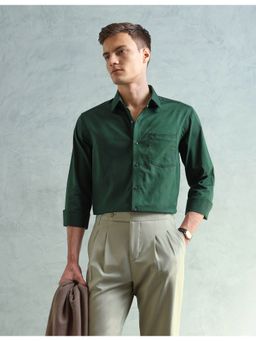 Arrow Newyork - Green Men Smart Slim Fit Textured Shirt