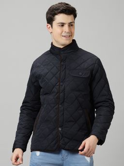 BLACK BUCK - Men Navy Blue Quilted Jacket