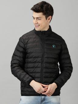 BLACK BUCK - Men Black Lightweight Puffer Pouch Jacket