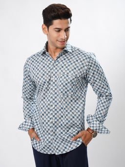 ROYALTAIL - Men Checks Blue Casual Shirt