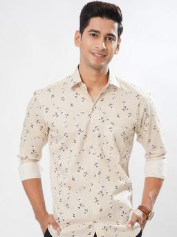 ROYALTAIL - Men Printed Cream Casual Shirt