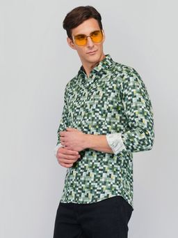 ROYALTAIL - Men Printed Green Casual Shirt