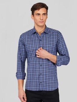 ROYALTAIL - Men Checks Blue Casual Shirt
