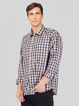 ROYALTAIL - Men Checks Blue Casual Shirt